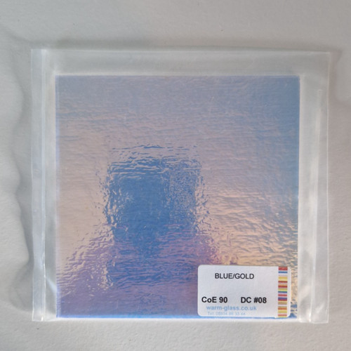Dichroic glass blue - blue/gold, on