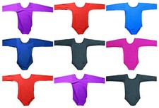 Long Sleeve Kids Girls School Uniform Lycra Leotard Gymnastics Ballet Dance