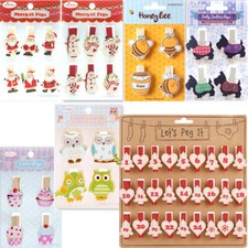 SMALL CRAFT PEG CLIP Bookmark Card Memo Note Organiser Photo Picture Stationery