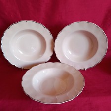 SET OF THREE VINTAGE 1940s GRINDLEY PEACH PETAL WARE. SOUP BOWLS