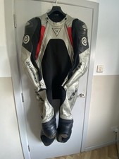 Dainese Sukhoi One-Piece Leather Suit Black and Titanium Silver EU56 UK46