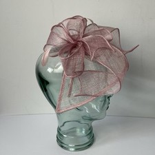 Pink Fascinator Headband Bows & Feathers Wedding Guest Races