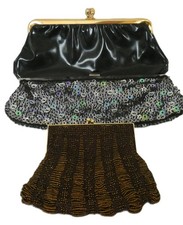 Lot vintage bags/patent 60s bag/Suzy Smith sequin bag/Beaded Deco style bag VGC