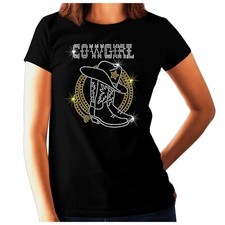 Cowgirl Rhinestone Ladies t shirt - Line Dancing - Any Size 6-26