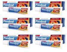 6 x Fixodent Plus Dual Power Best HOLD Full & Partial Denture Adhesive Cream 40g