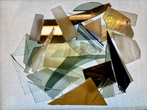Stained glass offcuts - offcuts, textured