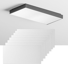 8 Pack Replacement Fluorescent Light Cover Panels, Flat Clear Acrylic Prismat...