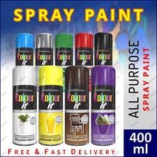 All Purpose Spray Paint Aerosol Matt Gloss Satin Primer Metal Wood Plastic 400ml