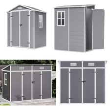 XLarge 8x8 6x8 5x4ft Shed Plastic Garden Tools Bike House Storage Shed W/ Window