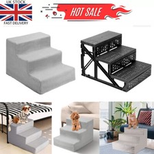 Dog Stairs Pet 3 Steps For Bed Sofa Cats Ladder Ramp With Removable Cover