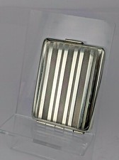 1936 Solid Silver striped vesta matchbook holder by R Pringle