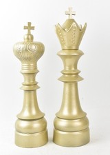 Libra Distinctive Interiors Gold Textured King & Queen Chess Pieces Home Decor