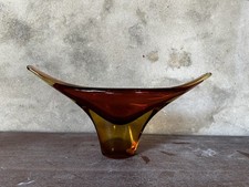 Murano Centre Piece Bowl attributed to Flavio Poli Amber and Amethyst