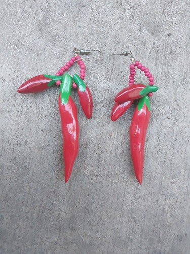 Ladies red green hot chili - &,