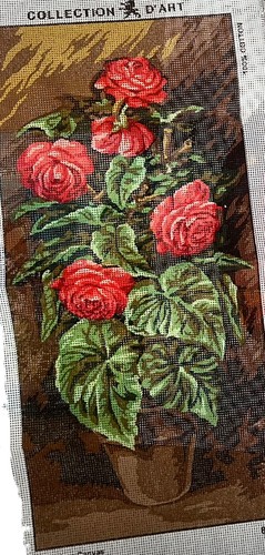 Vintage tapestry canvas pot - vintage,