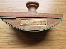 Rare antique WW1 naval memorabilia -  ink blotter - teak from HMS Iron Duke