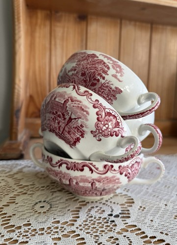 Vintage red transferware - red,