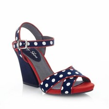 Ruby Shoo Evie Womens Shoes (Navy) Polka dot Rockabilly RRP £60.00 HALF PRICE !!