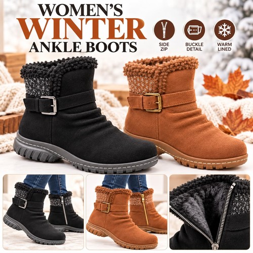 Ladies winter ankle boots warm - ladies,