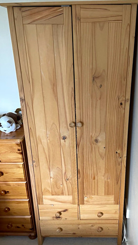 Wood freestanding wardrobe - freestanding,