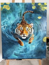 Tiger acrylic painting on