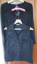 Size 16 M&S, Eugen Klein: 2 Black 3/4 Sleeve T-Shirts, Black Sleeveless Shirt