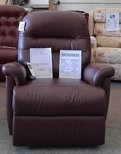 Royale Sized Sherbourne Keswick Leather Dual Motor Rise & Recline Chair Pos Del.