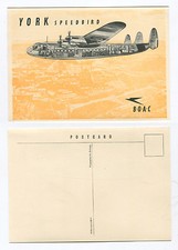 BOAC AVRO YORK SPEEDBIRD AIRLINE ISSUE CUTAWAY POSTCARD 1949 B.O.A.C.