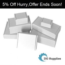 White Die Cut Folding Lid Postal Cardboard Boxes Small Mailing Shipping Cartons-