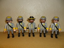 PLAYMOBIL CONFEDERATE SOLDIERS (Job Lot,Southern Figures For US Civil War,Grey)