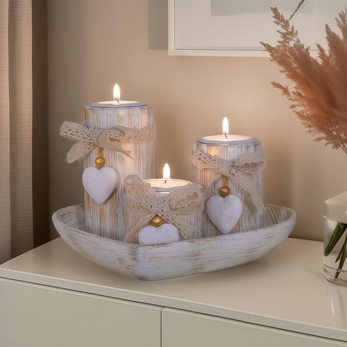 Candle holders pcs wooden - holders,3,