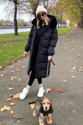 Women oversize quilted faux - oversize,