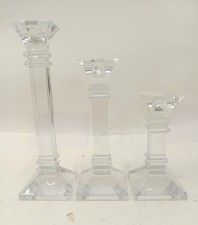 3 Marquis By Waterford Crystal Candlesticks 15cm-25cm Tall Good Condition