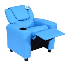 Kids Recliner Armchair Games Chair Childrens Seat Girls Boys Sofa Blue