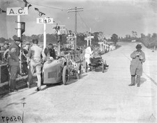 Raymond Mays' AC and George Newman's Salmson in the pits during th- Old Photo