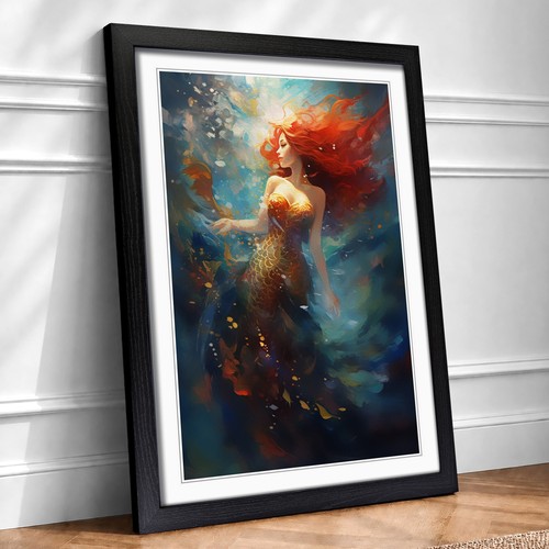 Mermaid abstract framed - abstract, no.2