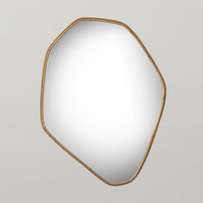 Ruby Wall Mirror - Rattan Frame - Blob Pebble Shape - 81cm