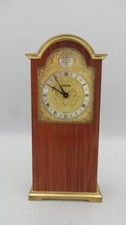 SWIZA 8 DAY TEMPUS FUGIT  ALARM CLOCK - 8 DAY MINIATURE TALLCASE - BRASS