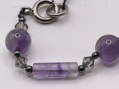 Amythest necklace beaded - amythest,