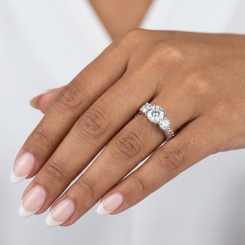 Stone engagement ring 14k - 3-stone,