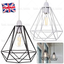 Industrial Style Cage Metal Basket Ceiling Pendant Light Shade with Reducer Ring