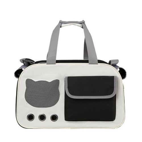 Black pet cat carrier travel - pet,