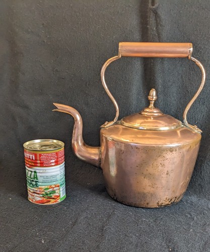 Large antique copper kettle - antique,