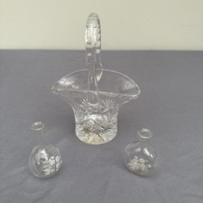 Vintage Cut Glass Basket