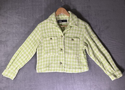 Zara green and white tweed - green,