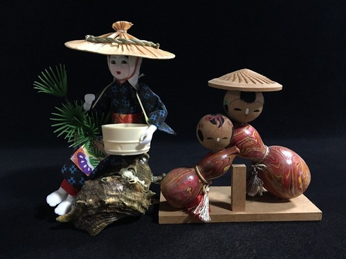 S0992 vintage japanese kokeshi - vintage,