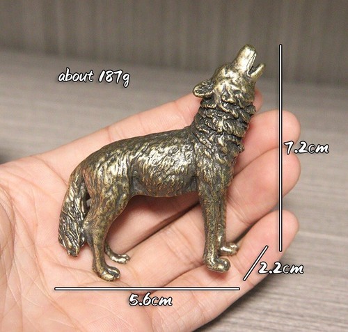 Howling wolf brass animal - howling,