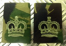 Genuine British Army Woodland SERGEANT MAJOR Crown Rank Slides / Epaulettes NEW