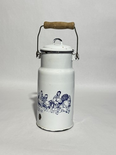 Vintage enamel milk - milk, jug