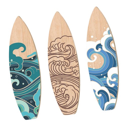 3pcs surfboard wall decor - 3pcs,